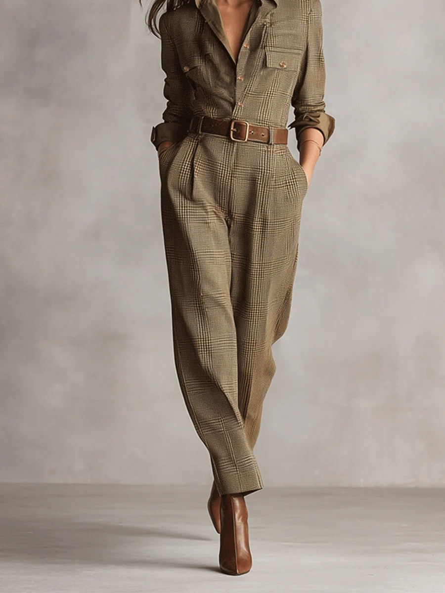 Canaviais – Macacão de Tweed Xadrez