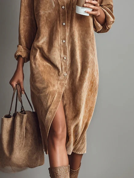 Fiães – Vestido de Veludo Cotelê