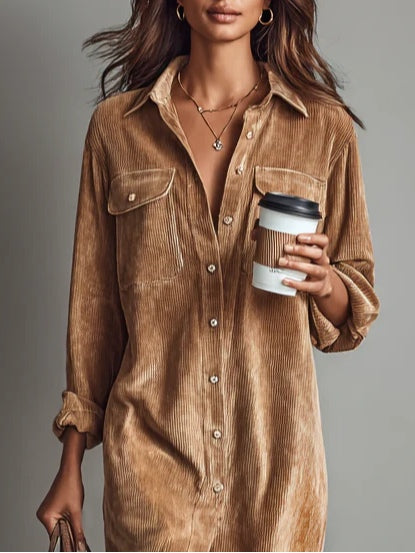 Fiães – Vestido de Veludo Cotelê
