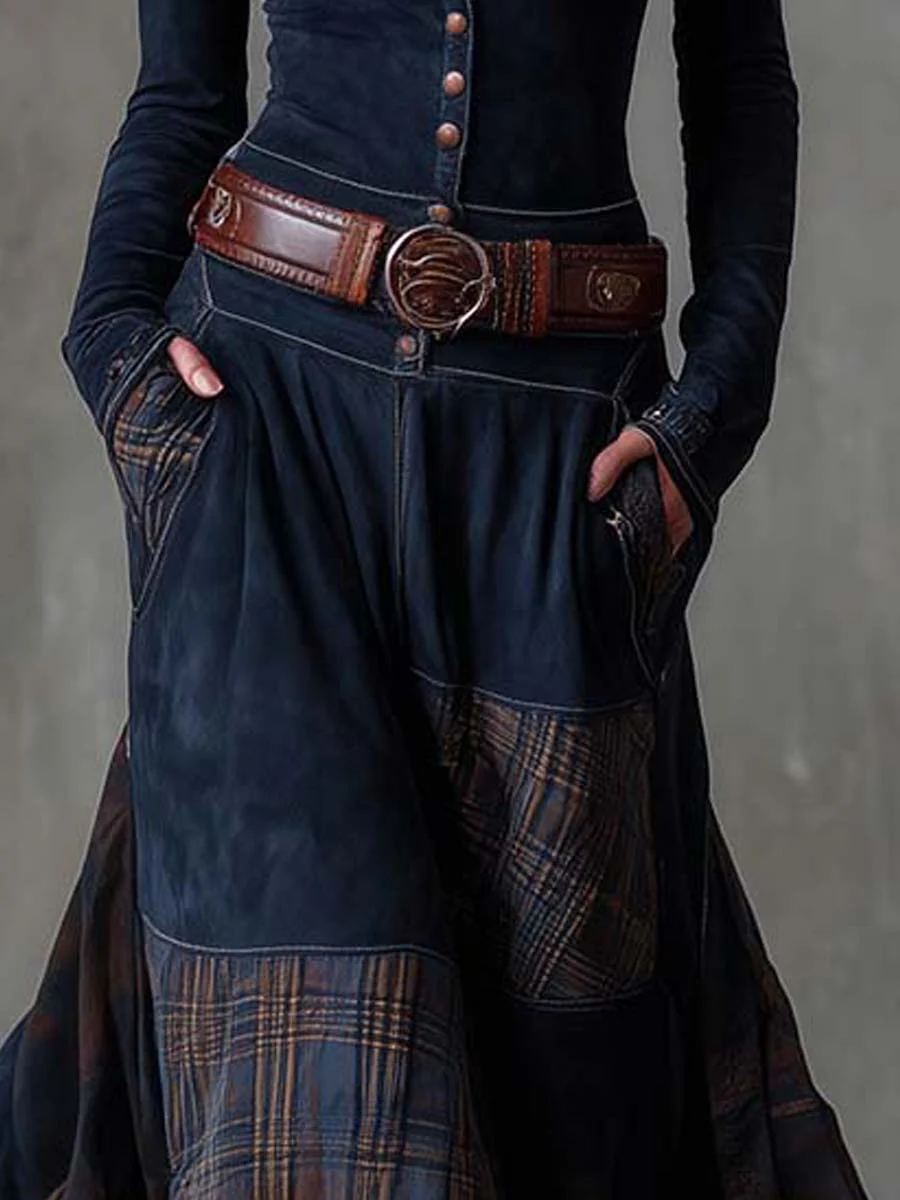 Numão – Vestido Longo de Camurça com Cinto