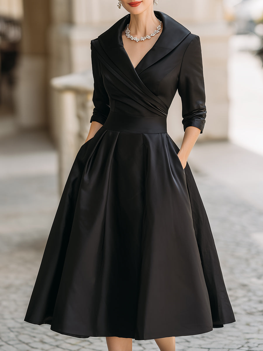 Ervedosa – Vestido Midi Drapeado