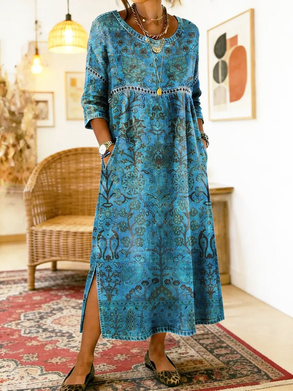 Crato – Vestido Estampado Azulado