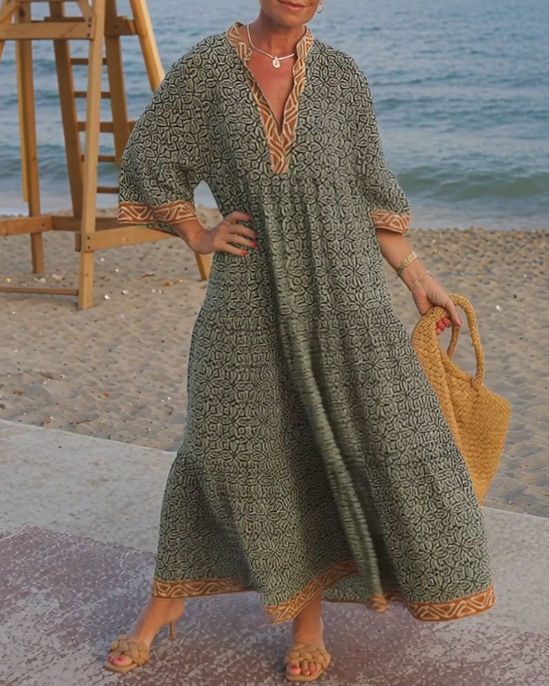 Quirás – Vestido Longo de Verão Estampado