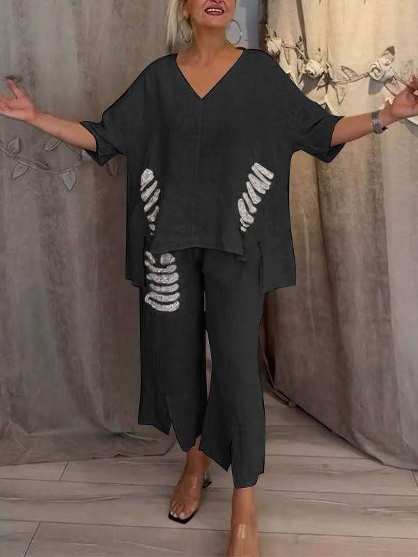 Lamas de Mouro – Conjunto de Blusa e Calças Largas