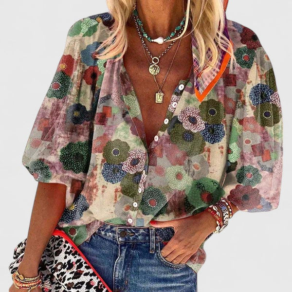 Ardila – Blusa Floral com Botões