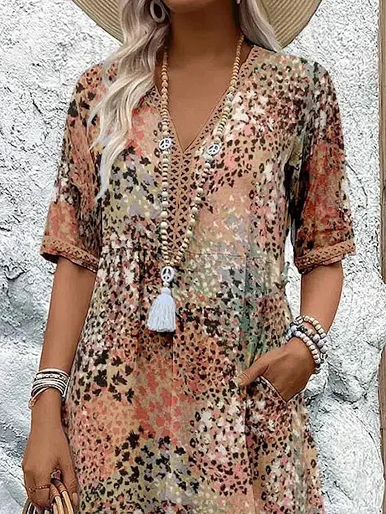 Apúlia – Vestido Midi com Decote em V
