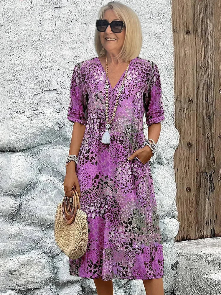 Apúlia – Vestido Midi com Decote em V