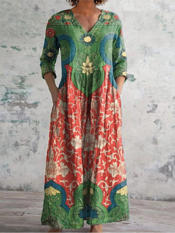 Malhadas – Vestido Longo Floral de Algodão