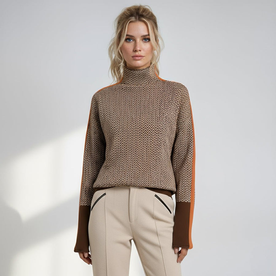 Mortágua – Camisola de Gola Alta às Riscas