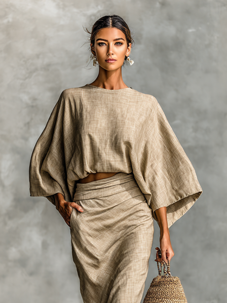 Avelanoso – Conjunto de Blusa e Saia Longa
