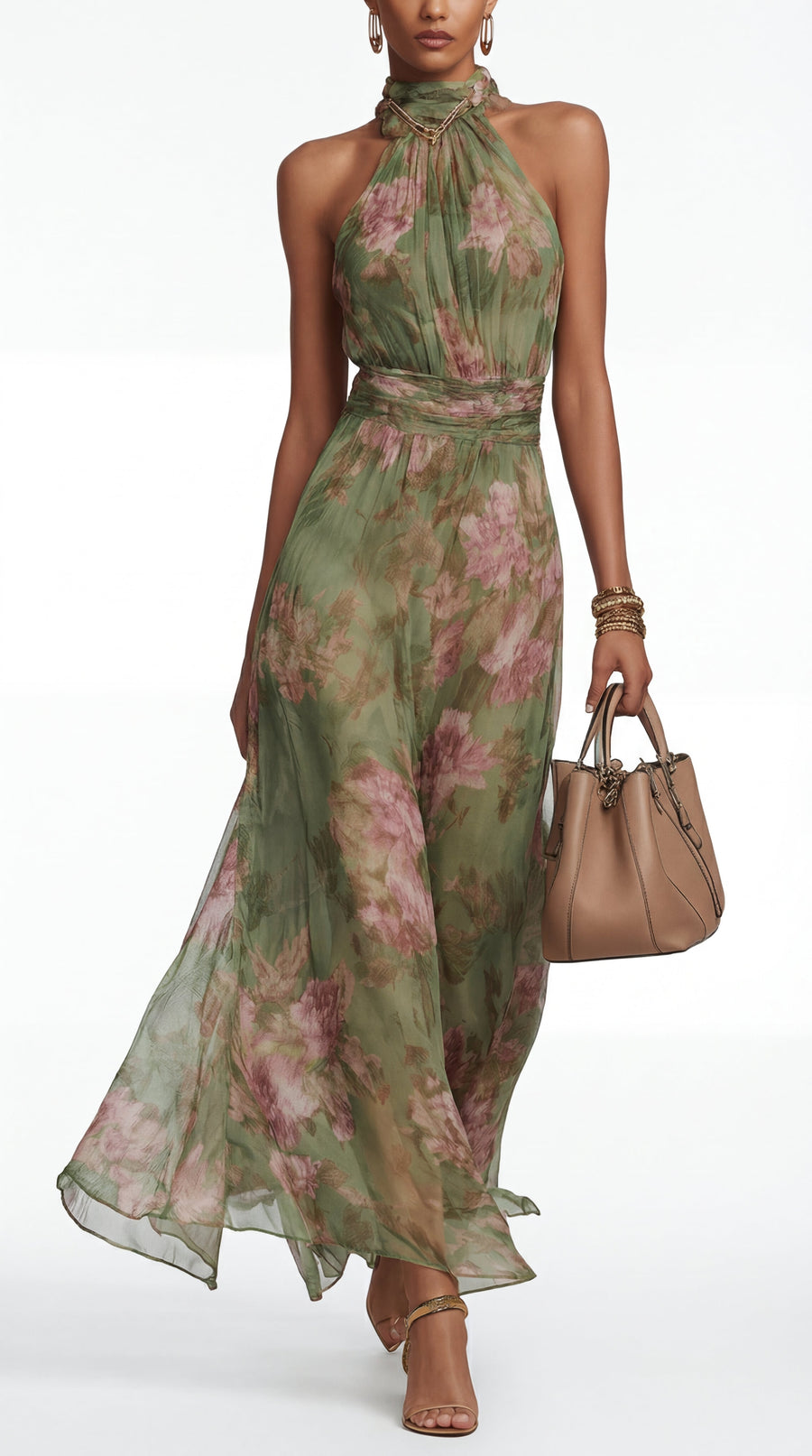 Ofir – Vestido Maxi Halter Floral