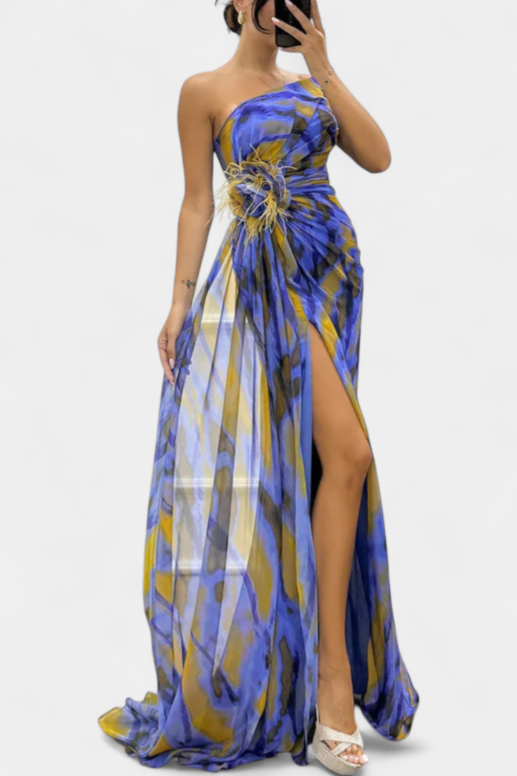 Penedono – Vestido Maxi Assimétrico Estampado