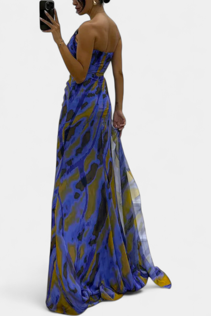Penedono – Vestido Maxi Assimétrico Estampado