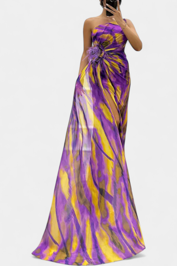 Penedono – Vestido Maxi Assimétrico Estampado