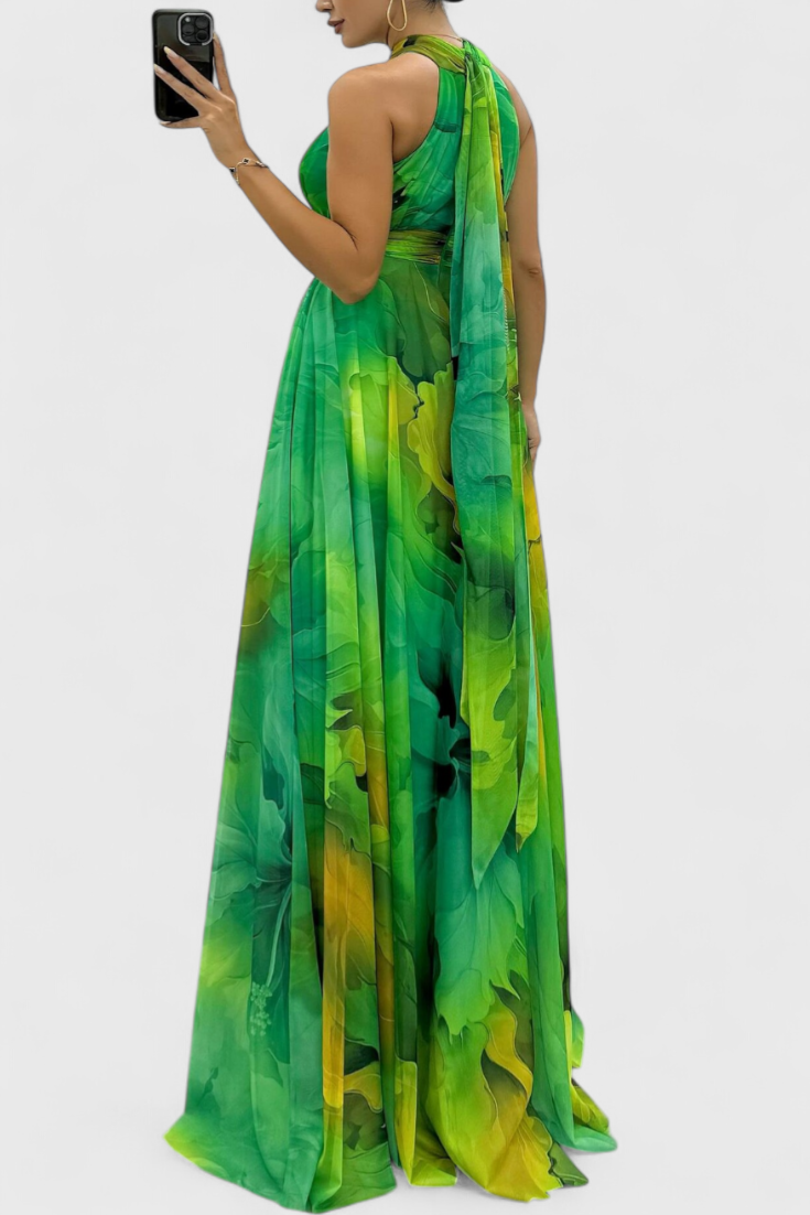 Tarouca – Vestido Maxi de Chiffon Floral