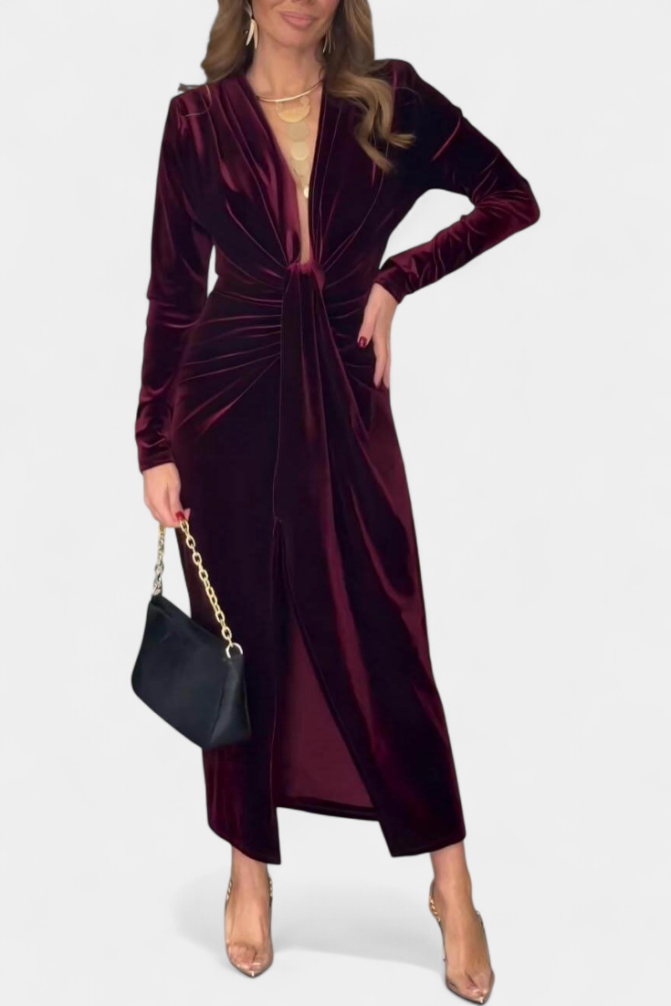 Tábua – Vestido Maxi com Racha Frontal