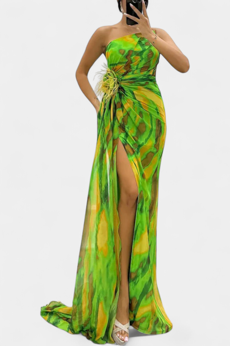 Penedono – Vestido Maxi Assimétrico Estampado