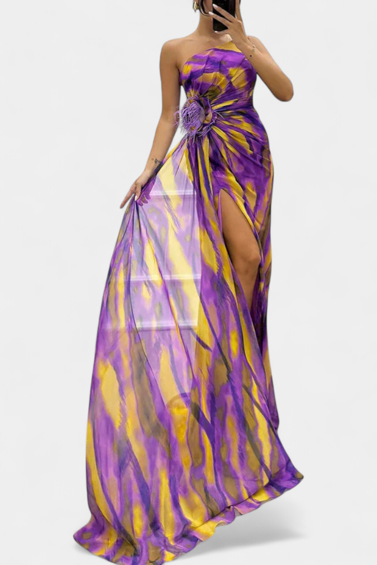 Penedono – Vestido Maxi Assimétrico Estampado