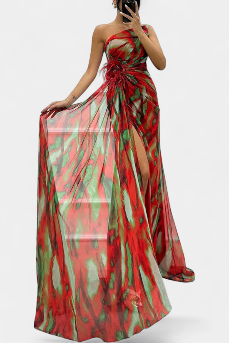 Penedono – Vestido Maxi Assimétrico Estampado