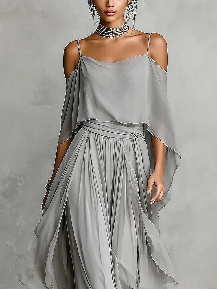 Sandomil – Conjunto de Top e Calças de Chiffon