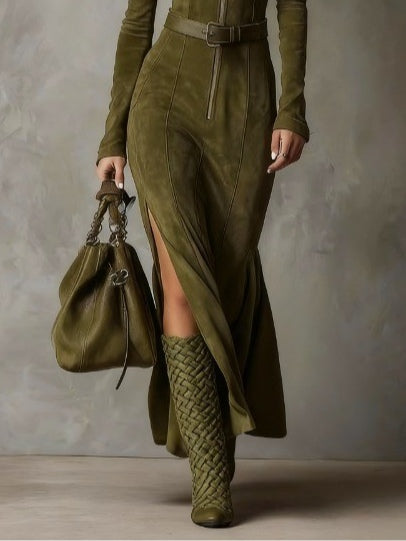 Freixiel – Vestido Longo de Camurça