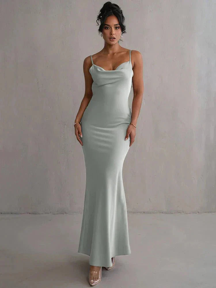 Freixiosa – Vestido de Festa em Seda com Babados
