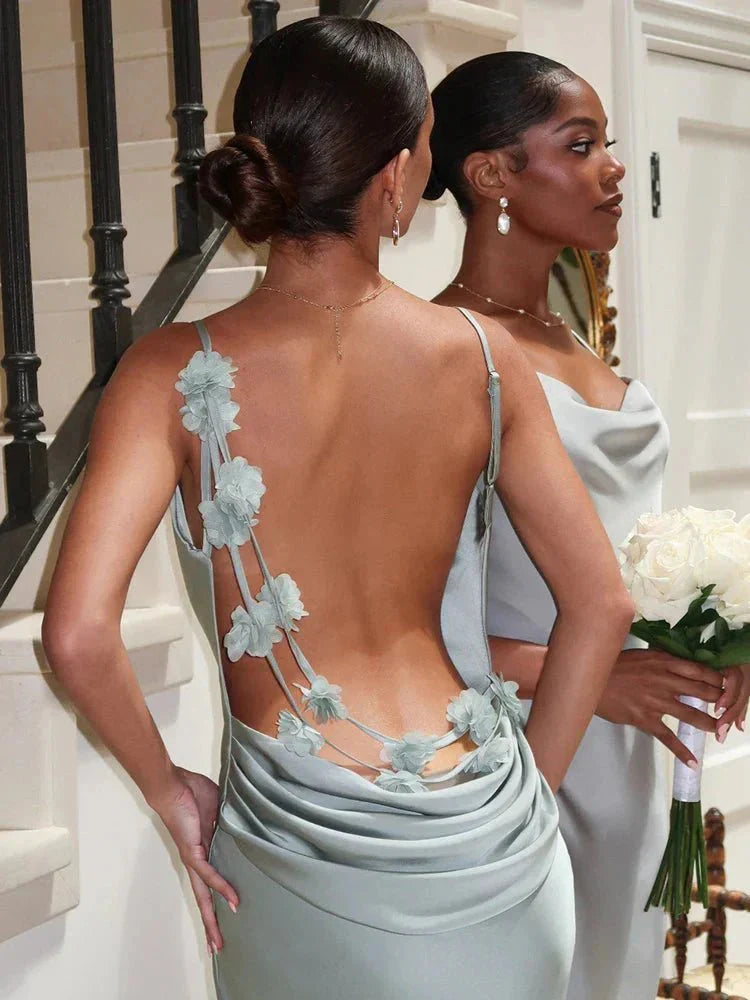 Gebelim – Vestido de Festa em Seda com Babados