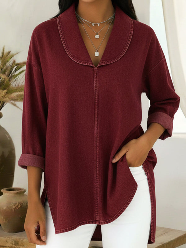 Perais – Camisa de Ganga com Gola de Xaile
