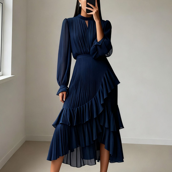 Lagoa – Vestido Midi Plissado