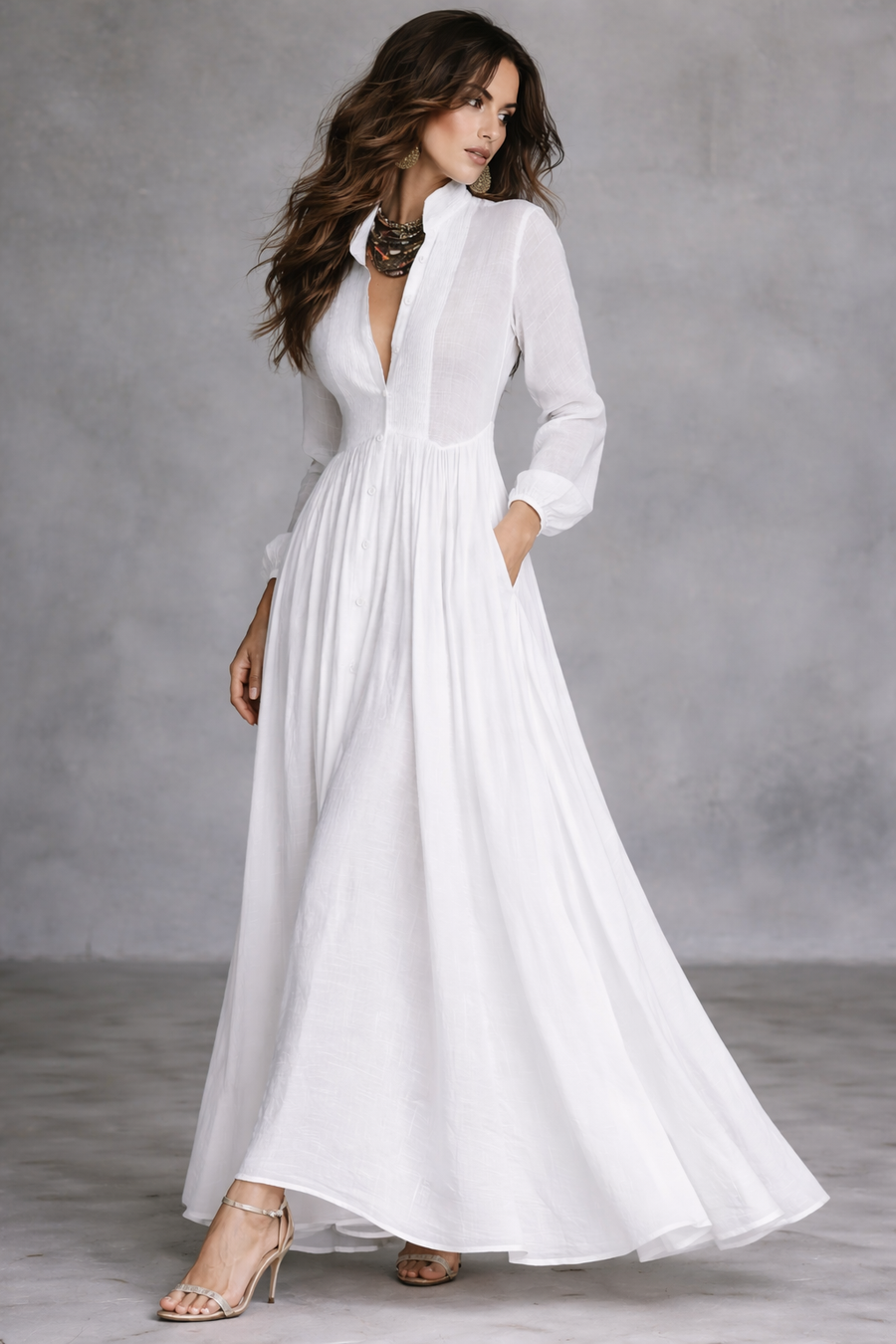 Alvito – Vestido Maxi de Linho e Algodão
