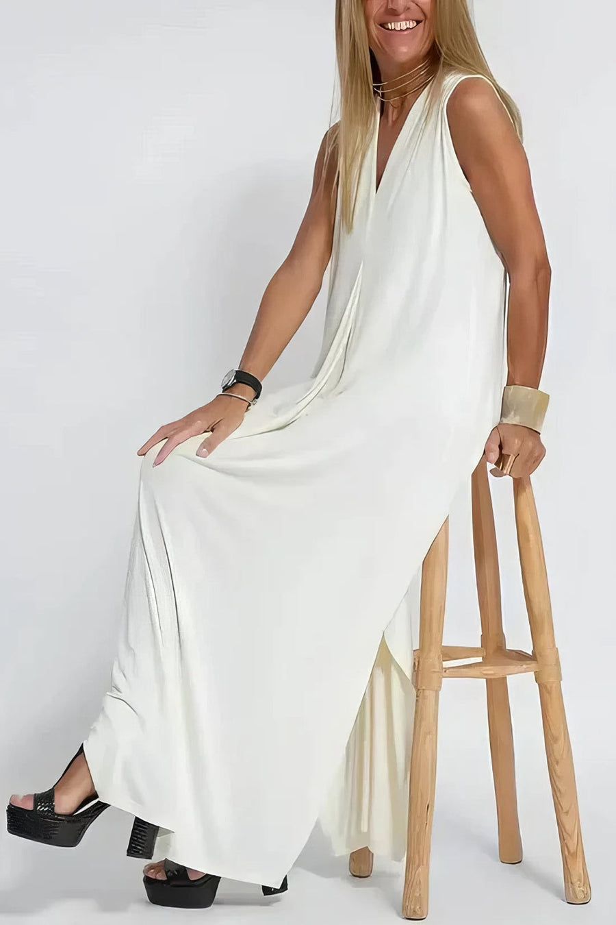Quadrazais – Conjunto de Vestido Longo e Cardigã